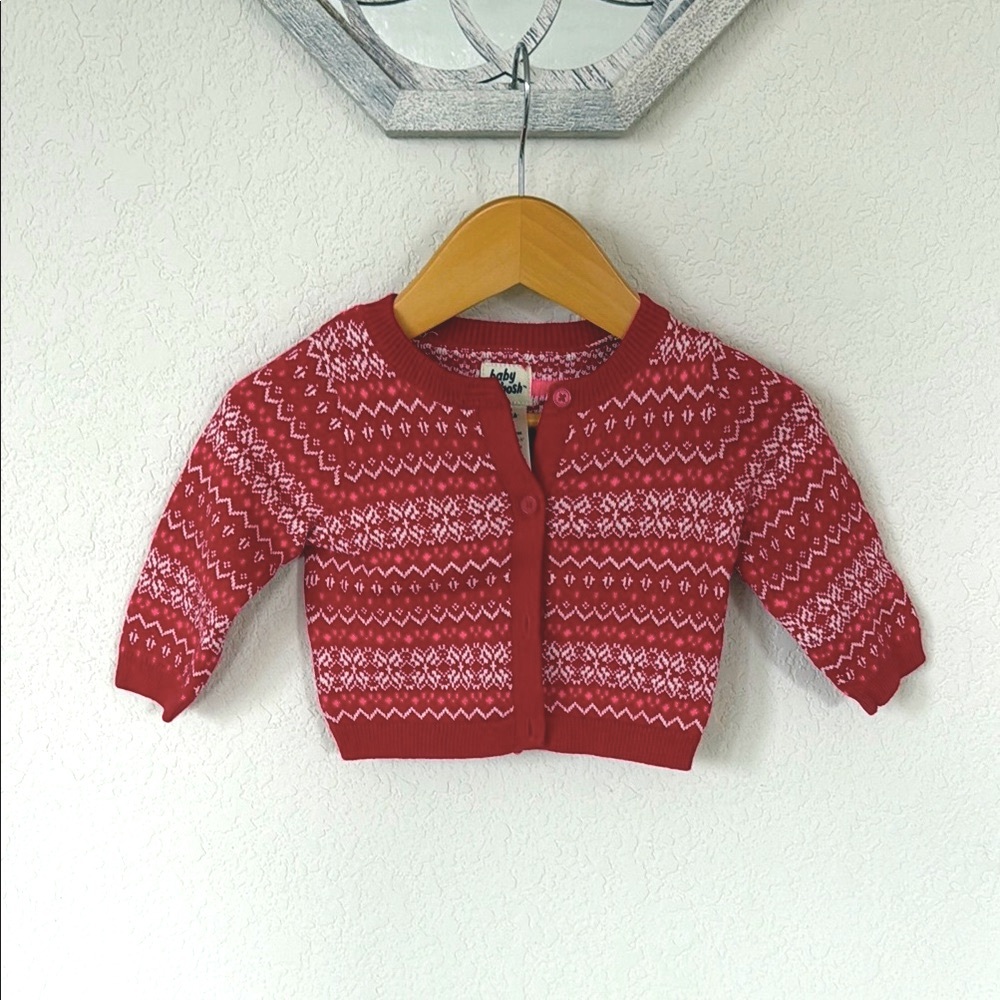 OshKosh B'gosh • Nordic Patterned Striped Thick Knit Holiday Cardigan Sweater
